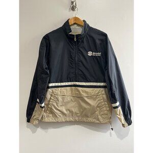 VTG Gear For Sports Bristol Motor Speedway 1/4 Zip Windbreaker Mens S Black Tan